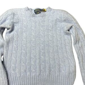 Ralph Lauren Cashmere Kids Blue Cable Knit Sweater